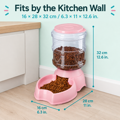 [Scale AI] benefits_list, 3.8L Automatic Pet Feeder Dog Cat Drinking Bowl Large Capacity Water Food Holder