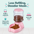 [Scale AI] benefits_list, 3.8L Automatic Pet Feeder Dog Cat Drinking Bowl Large Capacity Water Food Holder