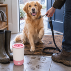 [Scale AI] lifestyle, Pink Electric Dog Paw Cleaner Cup, Rechargeable 360° Washer with Brush